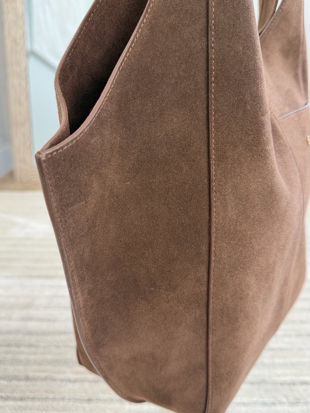 Brown Suede Tote Bag by RSVP Paris - Picture 12 of 13